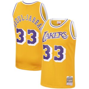 Kareem Abdul-Jabbar Los Angeles Lakers Hardwood Classics Swingman Jersey - Gold