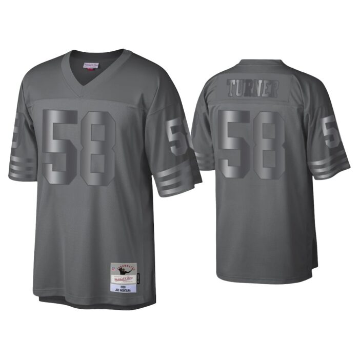 Keena Turner San Francisco 49Ers Charcoal 1990 Throwback Metal Legacy Jersey