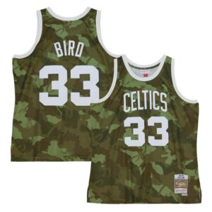 Larry Bird Boston Celtics Hardwood Classics 1985/86 Ghost Green Swingman Jersey - Camo