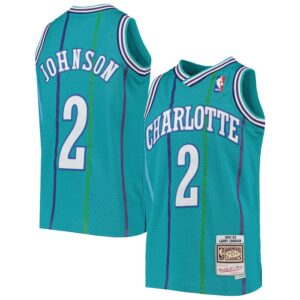 Larry Johnson Charlotte Hornets Youth 1992/93 Hardwood Classics Swingman Jersey - Teal