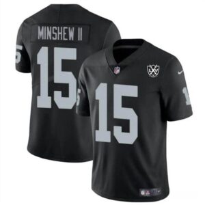 Las Vegas Raiders #15 Gardner Minshew II Black 2024 65th Anniversary Patch Vapor Limited Football Stitched Jersey