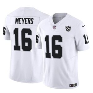 Las Vegas Raiders #16 Jakobi Meyers White 2024 F.U.S.E 65th Anniversary Patch Vapor Football Stitched Jersey