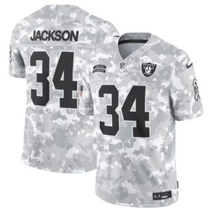 Las Vegas Raiders #34 Bo Jackson Arctic Camo 2024 F.U.S.E. Salute to Service Limited Football Stitched Jersey