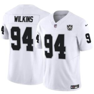 Las Vegas Raiders #94 Christian Wilkins White 2024 F.U.S.E 65th Anniversary Patch Vapor Football Stitched Jersey