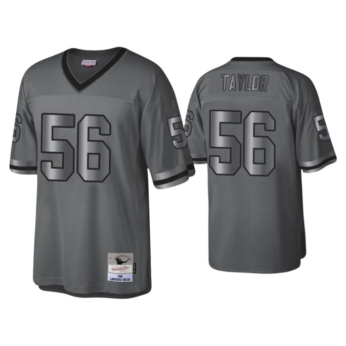 Lawrence Taylor New York Giants Charcoal 1986 Throwback Metal Legacy Jersey