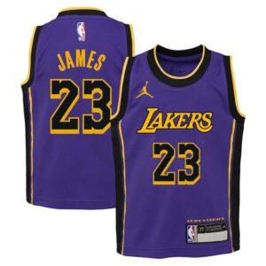 LeBron James Los Angeles Lakers Preschool 2022/23 Dri-FIT Replica Jersey - Statement Edition - Purple