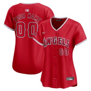 Los Angeles Angels Women Alternate Limited Custom Jersey - Red