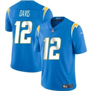 Los Angeles Chargers #12 Derius Davis Blue 2024 Vapor Limited Football Stitched Jersey