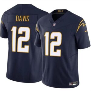 Los Angeles Chargers #12 Derius Davis Navy 2024 F.U.S.E. Vapor Limited Football Stitched Jersey