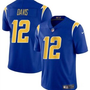 Los Angeles Chargers #12 Derius Davis Royal 2024 Vapor Limited Football Stitched Jersey