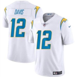 Los Angeles Chargers #12 Derius Davis White 2024 Vapor Limited Football Stitched Jersey