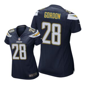 Los Angeles Chargers #28 Navy Melvin Gordon Game Jersey - Women