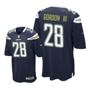 Los Angeles Chargers #28 Navy Men Melvin Gordon III Game Jersey