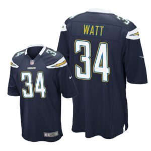 Los Angeles Chargers #34 Navy Men Derek Watt Game Jersey