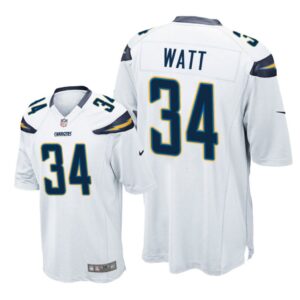 Los Angeles Chargers #34 White Men Derek Watt Game Jersey