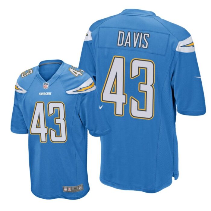 Los Angeles Chargers #43 Powder Blue Men Michael Davis Game Jersey