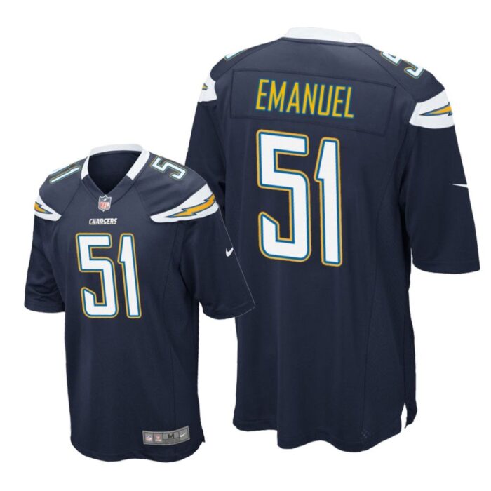 Los Angeles Chargers #51 Navy Men Kyle Emanuel Game Jersey