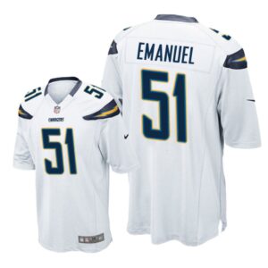 Los Angeles Chargers #51 White Men Kyle Emanuel Game Jersey