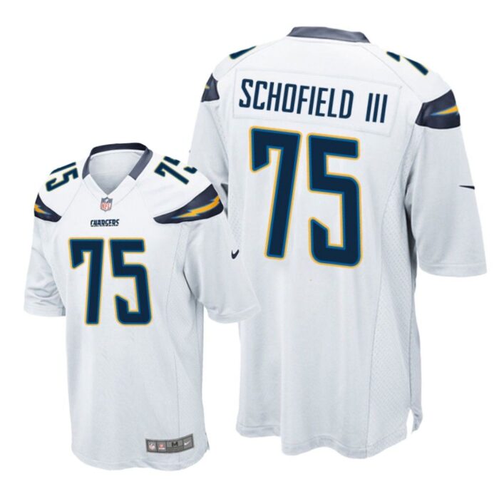 Los Angeles Chargers #75 White Men Michael Schofield III Game Jersey