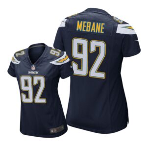 Los Angeles Chargers #92 Navy Brandon Mebane Game Jersey - Women