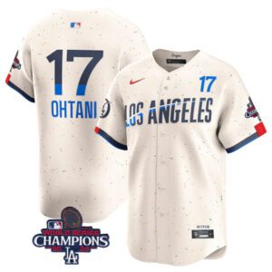 Los Angeles Dodgers #17 Shohei Ohtani Cream 2024 World Series Champions City Connect Limited Stitched Baseball Jersey