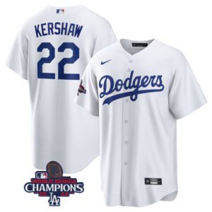 Los Angeles Dodgers #22 Clayton Kershaw White 2024 World Series Champions Home Stitched Baseball Jersey