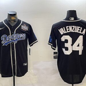 Los Angeles Dodgers #34 Toro Valenzuela Black 2024 World Series Cool Base Stitched Baseball Jersey