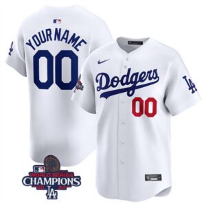 Los Angeles Dodgers ACTIVE PLAYER Custom White 2024 World Series Champions Home Limited Stitched Baseball Jersey