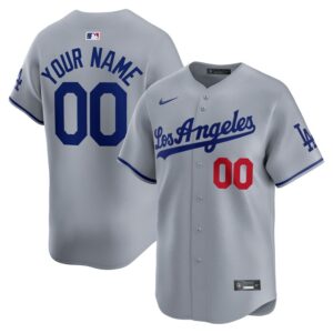 Los Angeles Dodgers Away Limited Custom Jersey - Gray