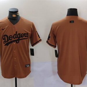 Los Angeles Dodgers Blank Brown Cool Base Stitched Baseball Jersey