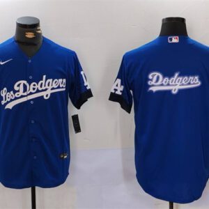 Los Angeles Dodgers Blue Team Big Logo City Connect Cool Base Stitched Baseball Jersey