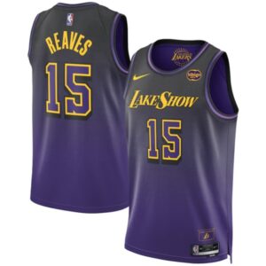 Los Angeles Lakers #15 Austin Reaves Purple 2024/25 City Edition Stitched Basketball Jersey