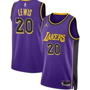 Los Angeles Lakers #20 Maxwell Lewis Purple 2024 Statement Edition Stitched Basketball Jersey