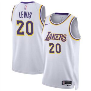 Los Angeles Lakers #20 Maxwell Lewis White 2024 Association Edition Stitched Basketball Jersey