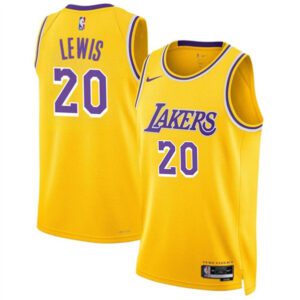 Los Angeles Lakers #20 Maxwell Lewis Yellow 2024 Icon Edition Stitched Basketball Jersey