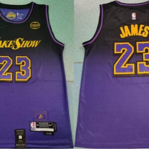 Los Angeles Lakers #23 LeBron James Purple 2024 Stitched Basketball Jersey