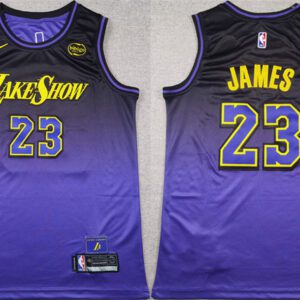 Los Angeles Lakers #23 LeBron James Purple 2024 Stitched Basketball Jersey