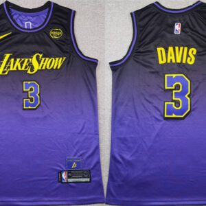 Los Angeles Lakers #3 Anthony Davis Purple 2024 Stitched Basketball Jersey