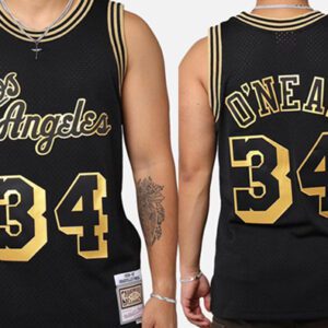 Los Angeles Lakers #34 Shaquille O'Neal ' Black 96-97 Swingman Stitched Basketball Jersey