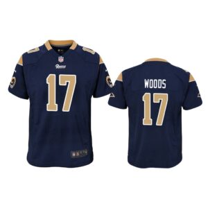 Los Angeles Rams #17 Navy Robert Woods Game Jersey - Youth