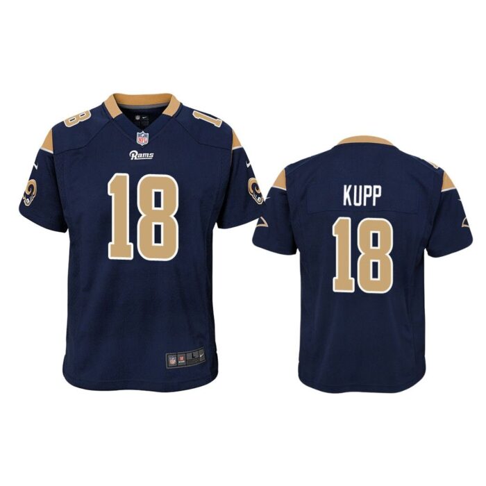 Los Angeles Rams #18 Navy Cooper Kupp Game Jersey - Youth