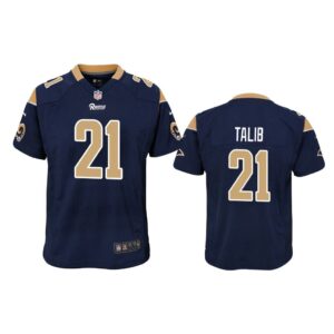 Los Angeles Rams #21 Navy Aqib Talib Game Jersey - Youth