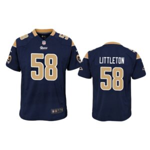 Los Angeles Rams #58 Navy Cory Littleton Game Jersey - Youth