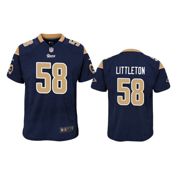 Los Angeles Rams #58 Navy Cory Littleton Game Jersey - Youth