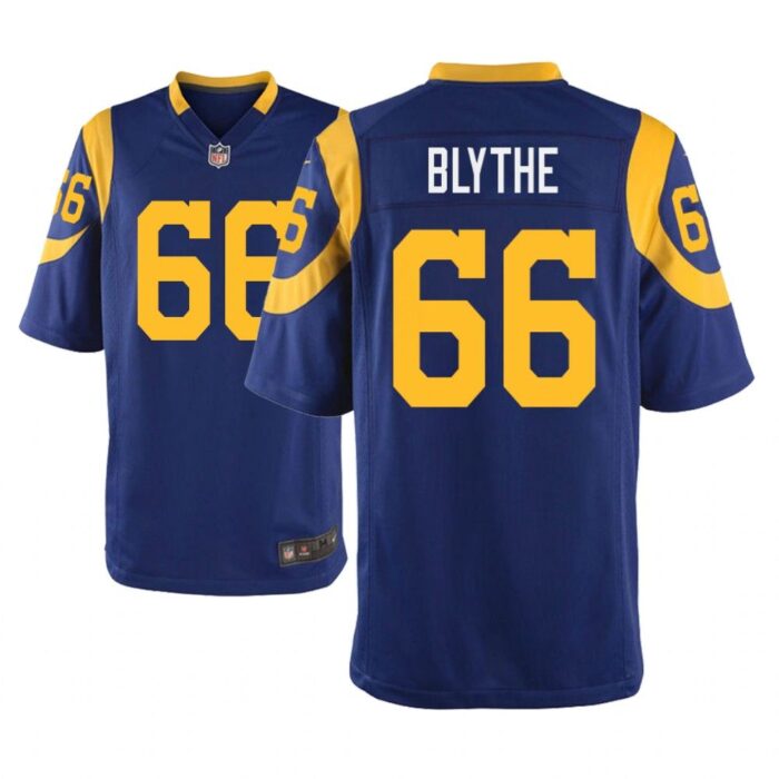 Los Angeles Rams #66 Royal Men Austin Blythe Game Jersey