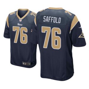 Los Angeles Rams #76 Navy Men Rodger Saffold Game Jersey