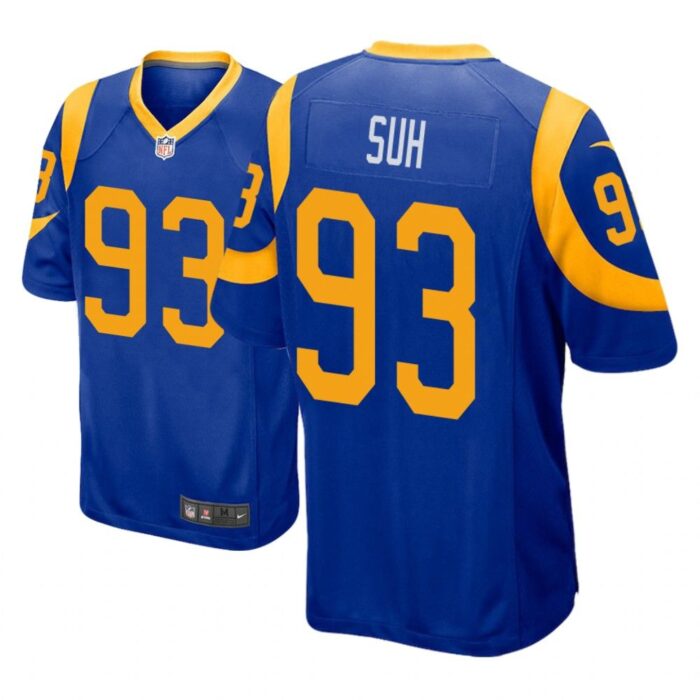 Los Angeles Rams #93 Royal Men Ndamukong Suh Game Jersey