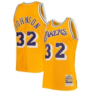 Magic Johnson Los Angeles Lakers 1984/85 Hardwood Classics Jersey - Gold