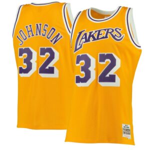 Magic Johnson Los Angeles Lakers 1984/85 Hardwood Classics Swingman Jersey - Gold