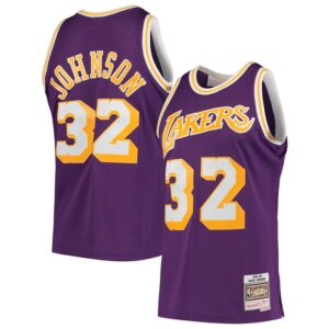 Magic Johnson Los Angeles Lakers 1984/85 Hardwood Classics Swingman Jersey - Purple